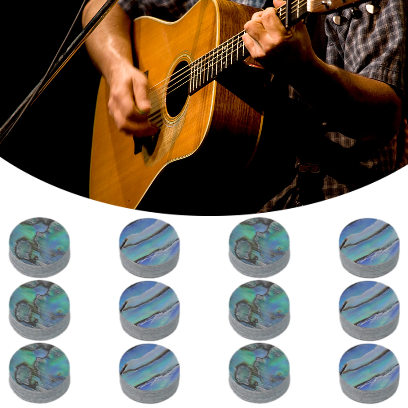 12Pcs Abalone Guitar Luthier Dots Inlay Fret Side Marker 6MM DIY Handmade Guitar Bass Ukulele Decorate Guitar Parts