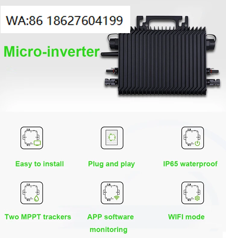 800W Wireless Grid-Connected Microinverter Pure Sine Wave MPPT Balcony Roof DIY Solar Panel System