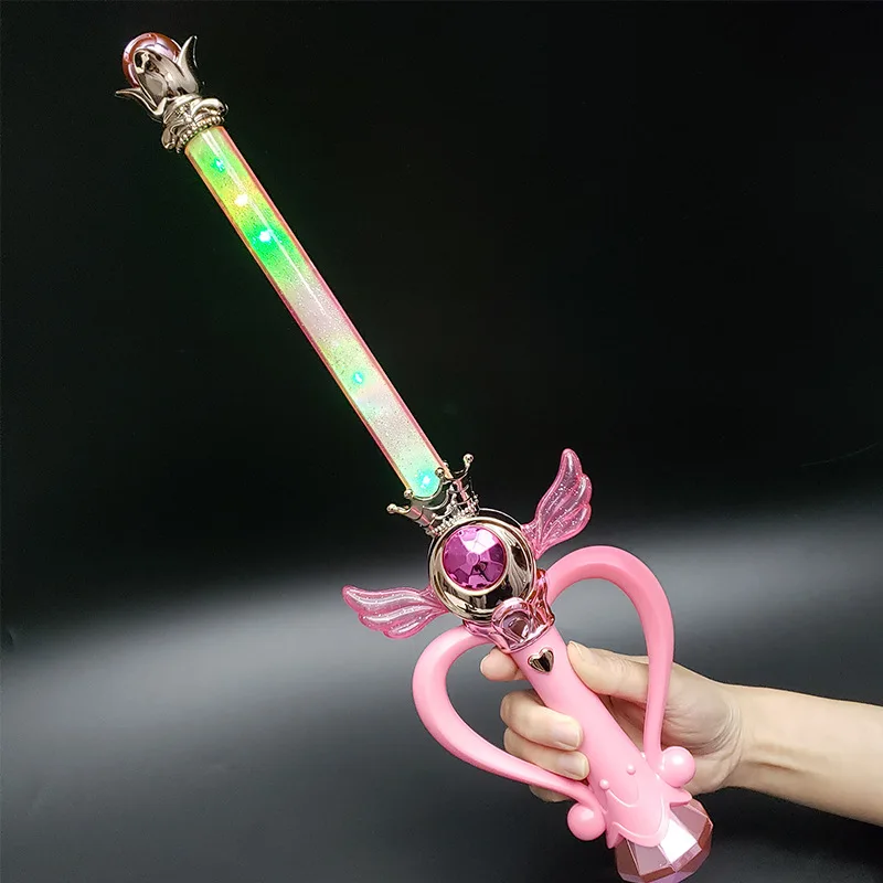 Girls Play House Toy With Lights Music Magic Wand Angel Wings Electric Fairy Magic Wand Princess Flash Wand Girls Birthday Gifts