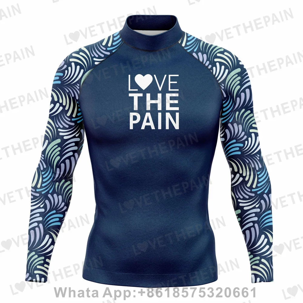 Men's Surfing T-shirt Sportswear Swimwear Long Sleeved Swimming Top UV Swimming Tight Rash Guard Surfing Swimsuit Rashguard