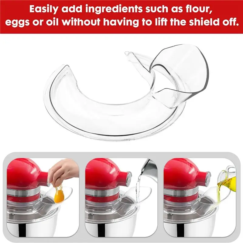 BMBY-2X For Kitchenaid 4.5-5 Quart Tilt-Head Stand Mixers,Secure Pouring Shield& Mixers Bowl Covers Mixer Splatter Guard Lids