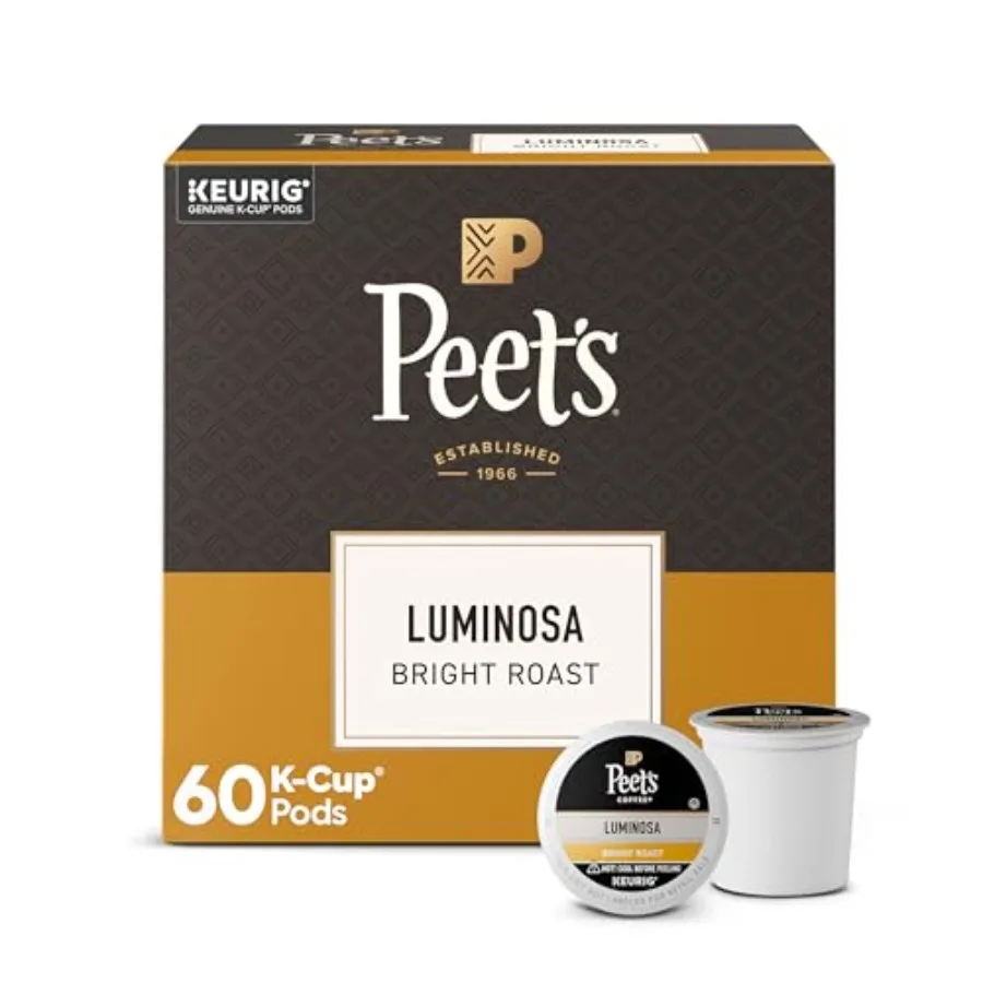 

Peet's Coffee Light Roast Keurig K-Cup Pods 100% Arabica Coffee - Lumisa Breakfast Blend 6 Boxes of 10 K-Cup Pods