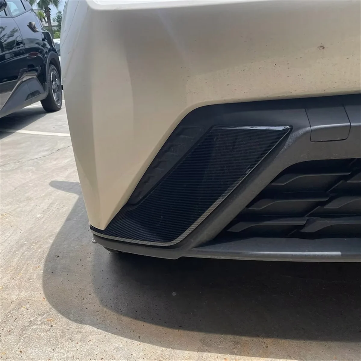 

Reliable-Carbon Fiber Color Car Front Bumper Side Splitter Spoiler Decor Cover Trim for BYD Dolphin Mini/BYD Seagull-A61E