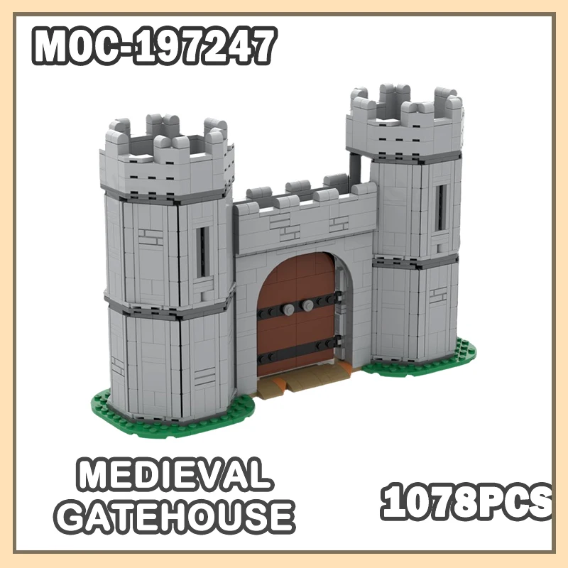 

MOC-197247 Medieval Gatehouse Building Block Model Brick Enjoy Fun Castle-Themed Decompress Small Particle Assembly 1078PCS