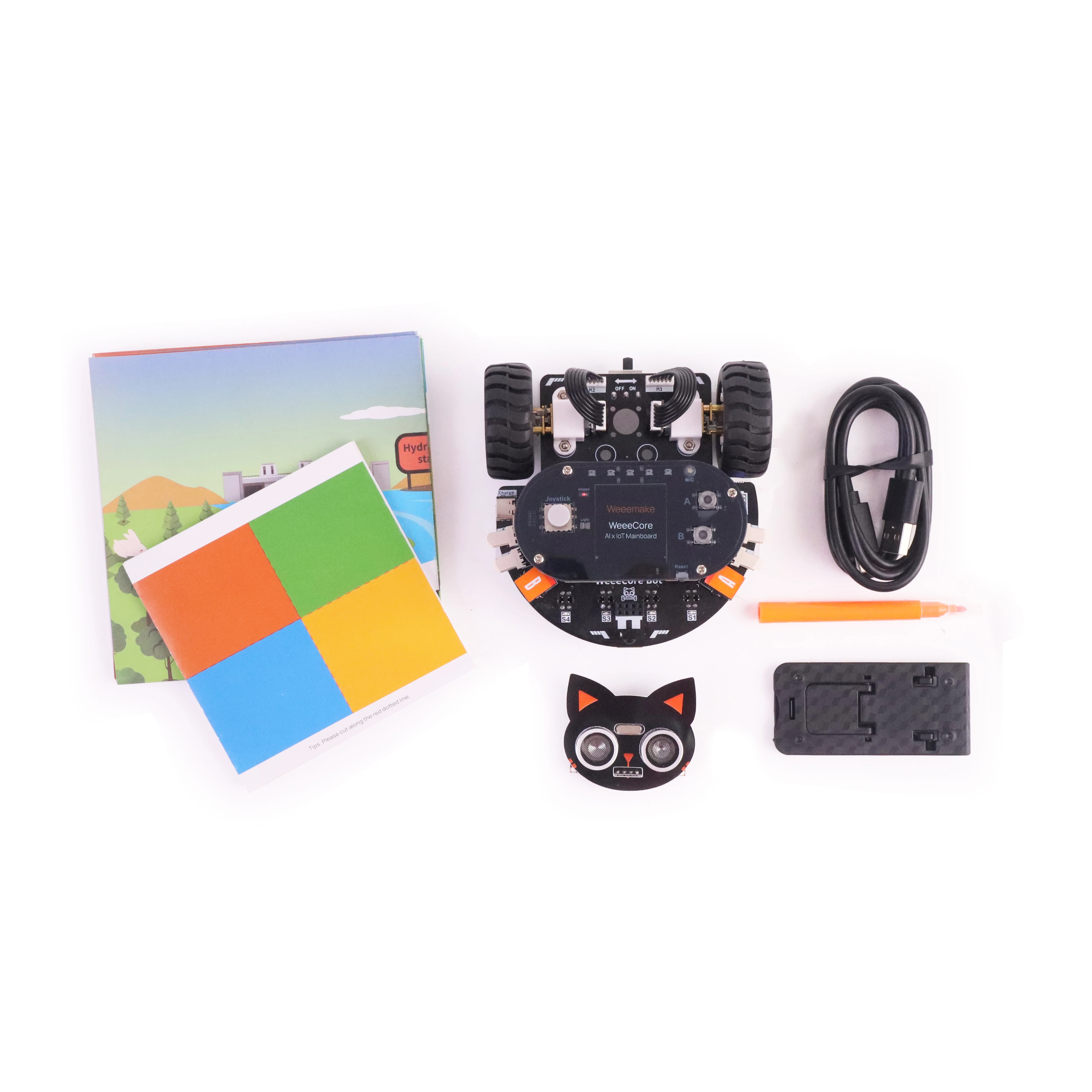 WeeeCore Bot Innovative AI IoT Coding Learning Toy with ESP32 STEM Education Draw Robot Voice Control Compatible Scratch Python