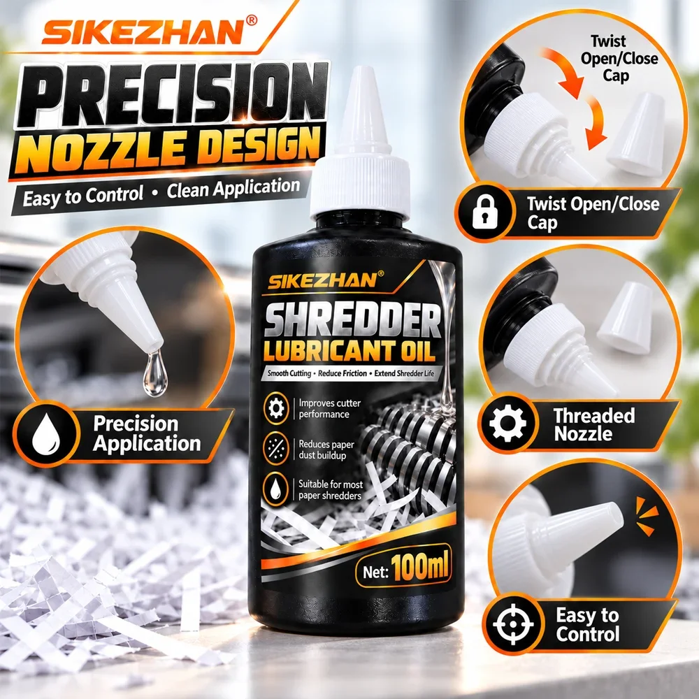 SIKEZHAN 100ml Paper Shredder Lubricant Oil Blade Maintenance Lubricating Fluid Smooth Cutting Jam Prevention Cutter Care Tool