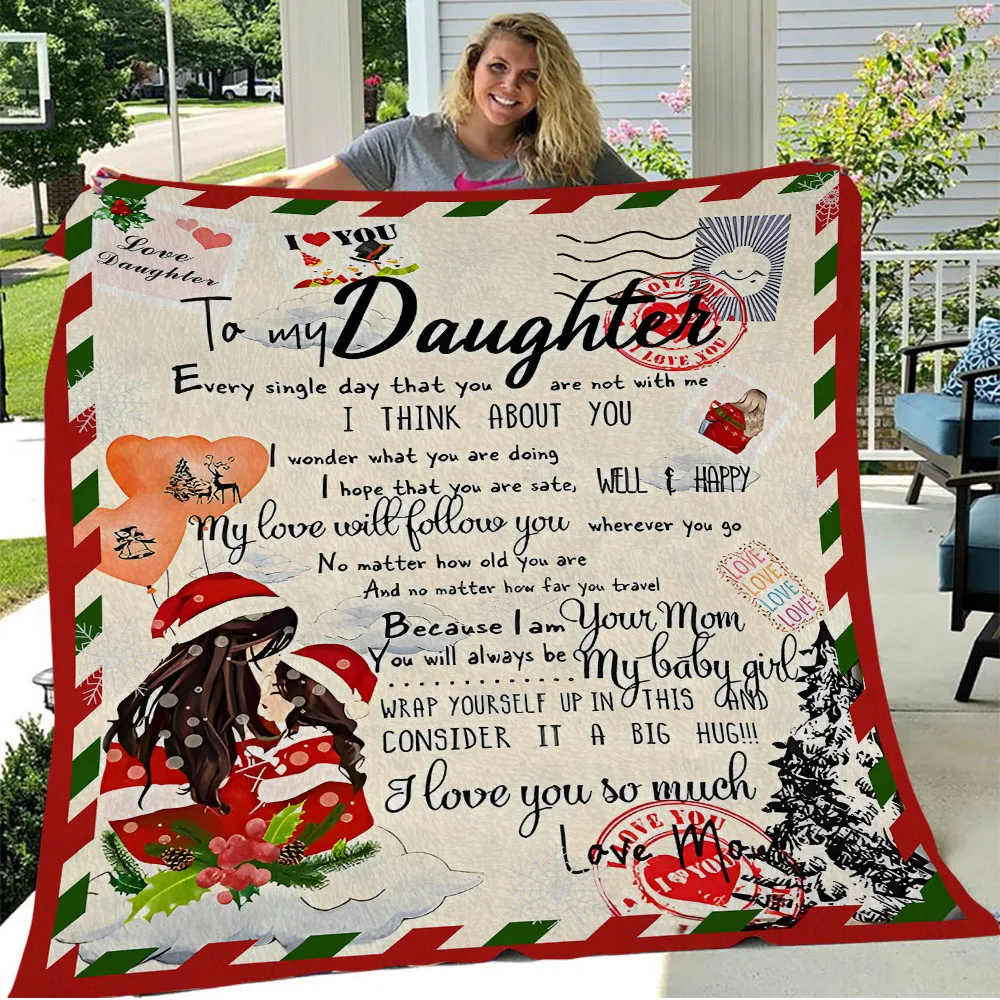 

To My Daughter Throw Blanket Ultra-Soft Lightweight Flannel Cozy Blanket Birthday Gifts Ideas for Bed Couch