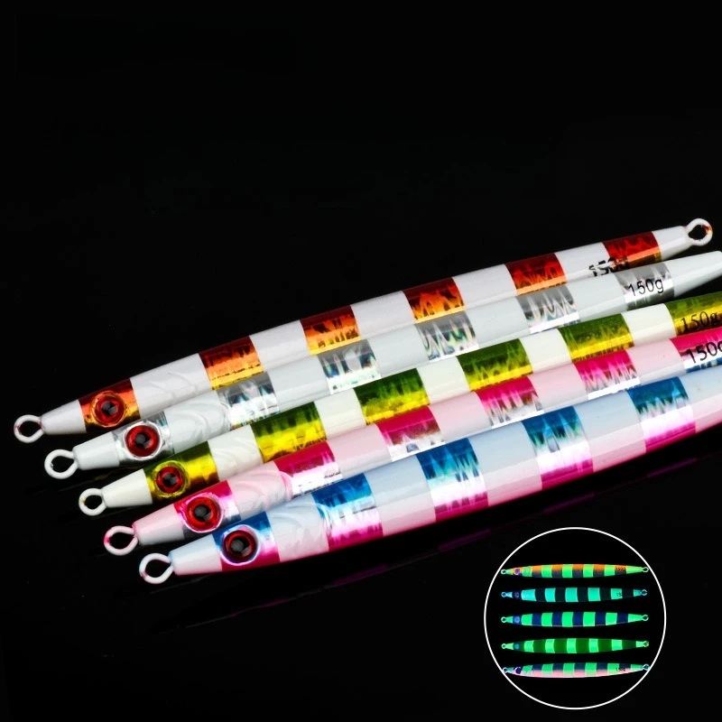 

New Metal Jig Long Casting100g150g200g250g300gArtificial3DPrint Laser Large Vertical Metal Jigs Deep-sea Behemoth Bait for Tuna