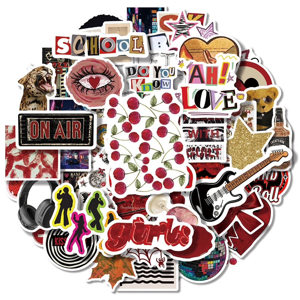 

10/30/50pcs Classic Retro 90s Downtown Y2K Girls Stickers INS Style Aesthetic Graffiti Decals DIY Notebook Phone Luggage Sticker
