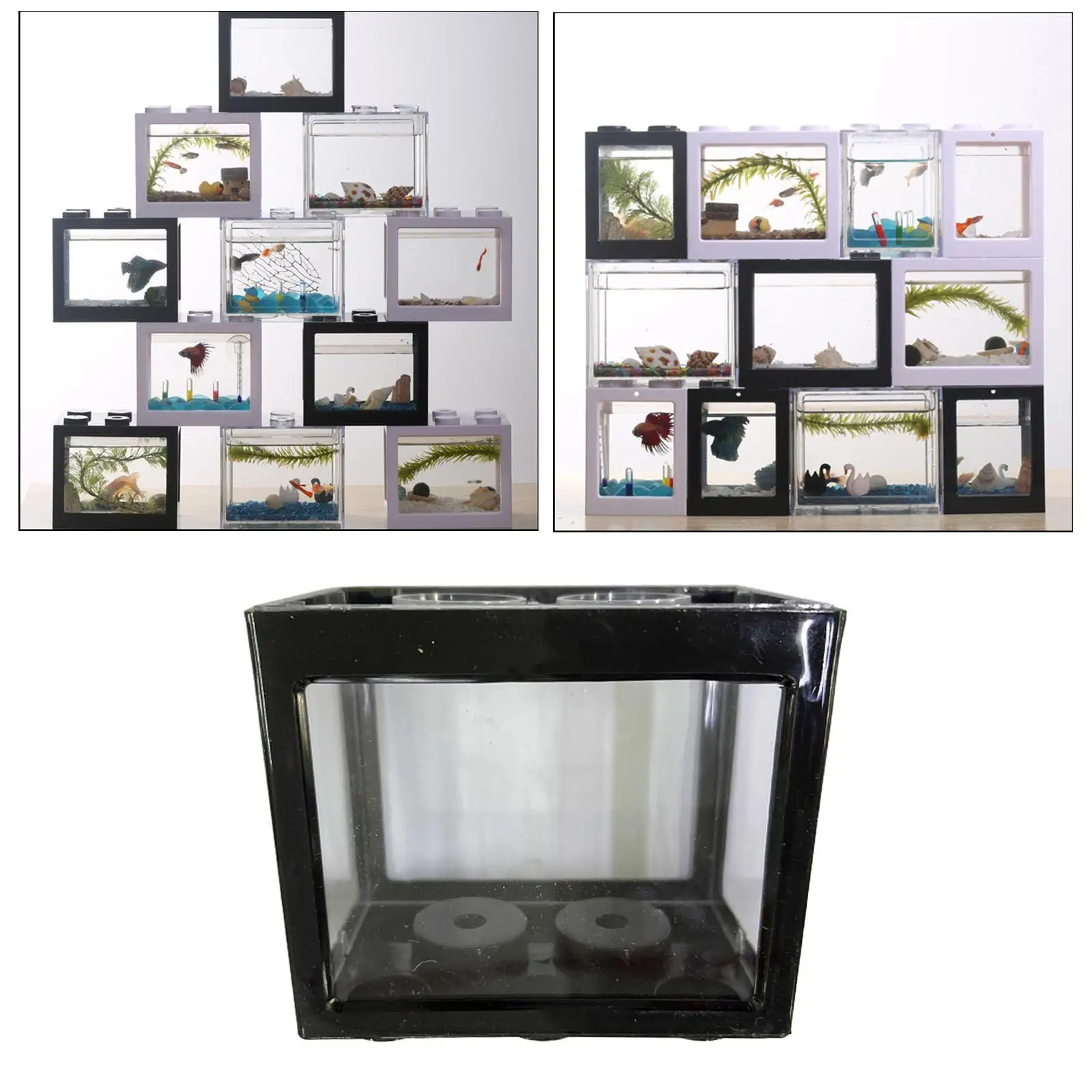 Aquarium Tank Mini Building Blocks Spider Animal Desktop Box