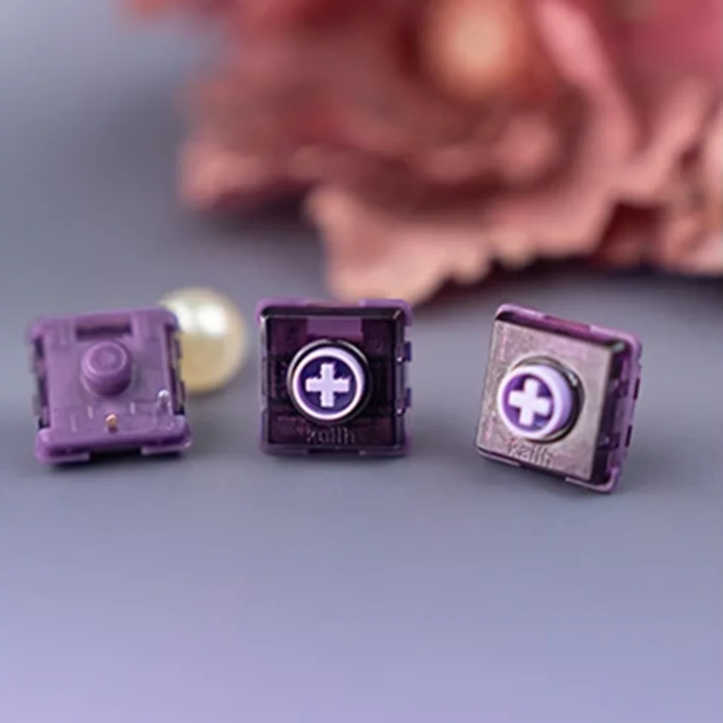 

Kailh Purple Iris mini Switch Silent for Low Profile Ultra-thin Mechanical Keyboard Fast Actuation Raptor Series 1353 HITBOX