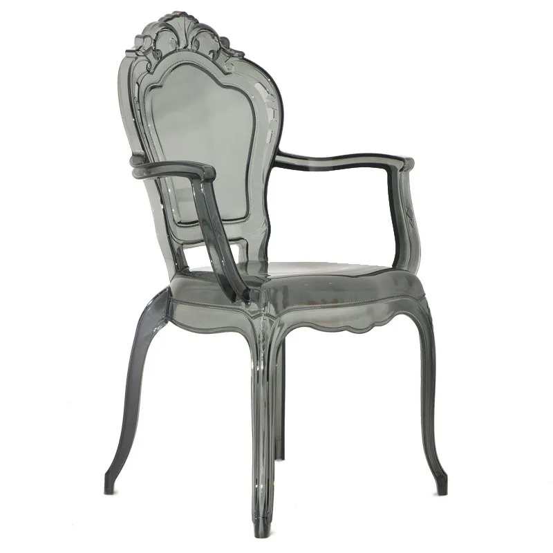 

European transparent armrest Roman chair, simple and creative leisure plastic queen chair crystal acrylic