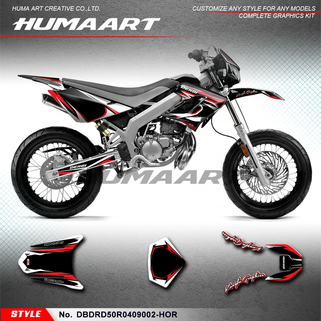 

Клейкая наклейка для мотоцикла HUMAART для DERBI DRD 50 Racing 2004 2005 2006 2007 2008 2009, восстановление, DBDRD50R0409002-HOR
