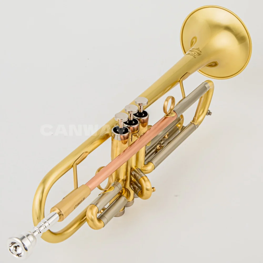 USA Stradivarius 198GS-85 100th Anniversary Gold Trumpet Pipe Flat Instrument Brass Strudents Instrumentos Musicales Profesiona