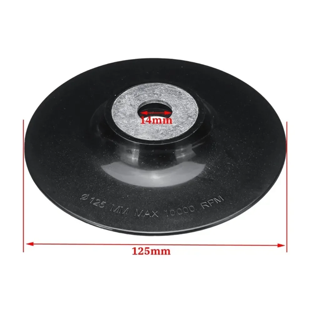 Backing Pad Disc Backing Pad Tool 125mm Resin Fibre Discs With Lock Nut Thread Durable For Angle Grinder Sander Polishers