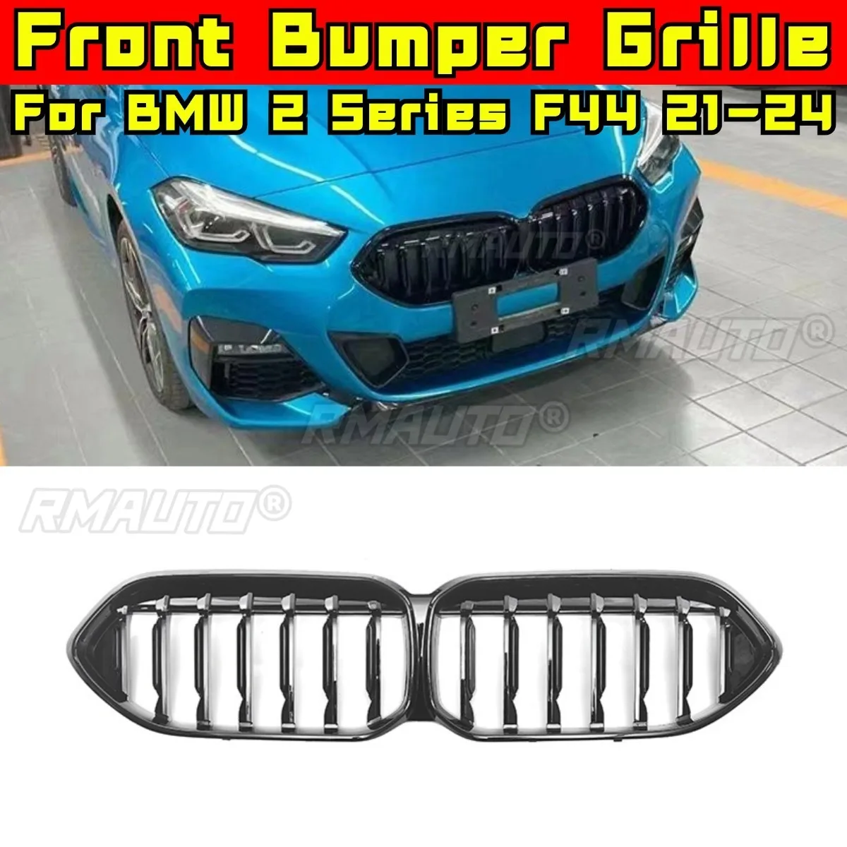 

Решетка бампера автомобиля, декоративные полоски, гоночная решетка, комплект кузова, решетка переднего бампера для BMW 2 серии, 4-дверная F44 2021-2024, внешняя часть