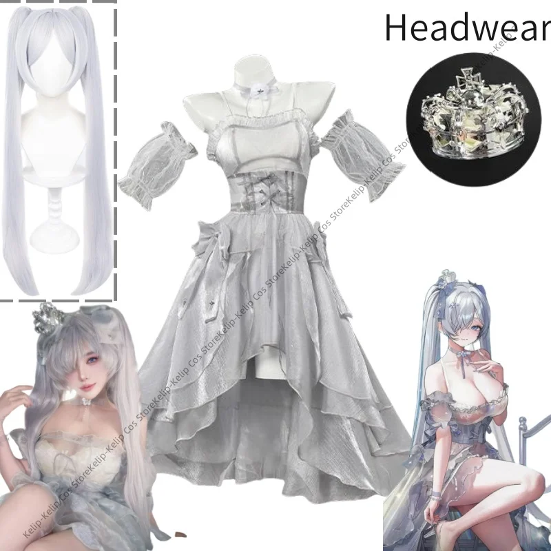 

Game NIKKE：The Goddess of Victory Cinderella Crystal Princess Cosplay Costume Glassy Dress Wig Woman Sexy Carnival Party Suit