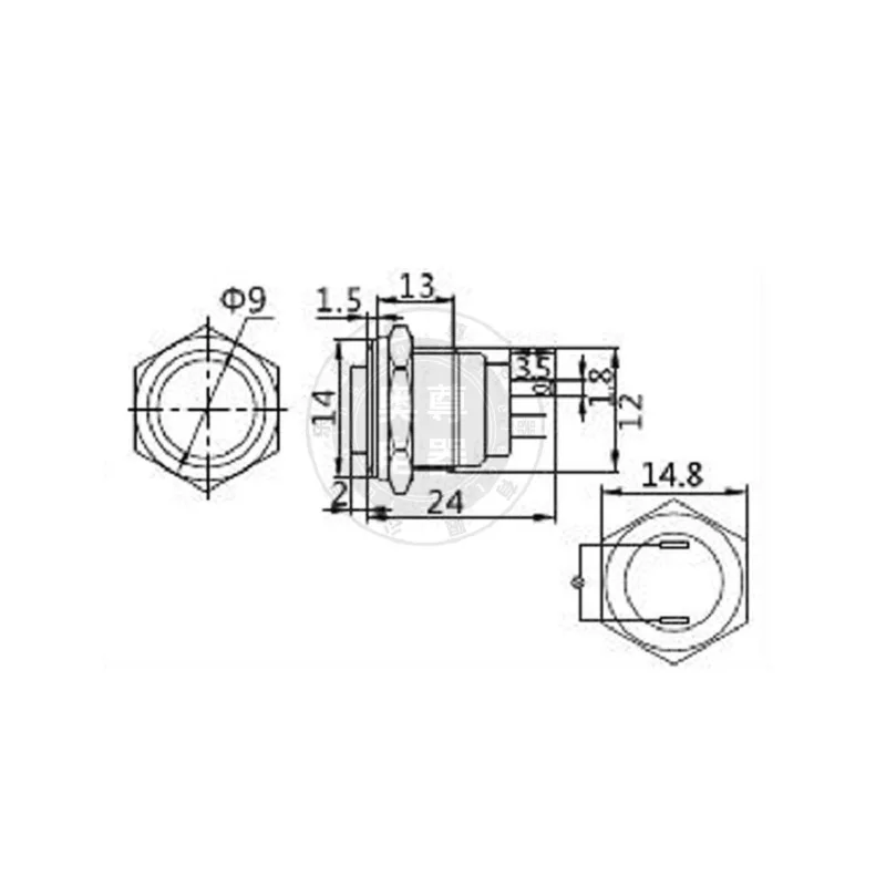 Picture 7: 5PCS 12 mm high metal push button switch lock button 2A 36V  copper plating nickel welding two feet