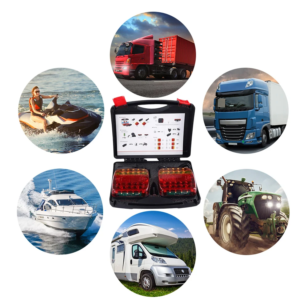 LED Magnetic Wireless Tail Lights for Trailer Waterproof Rechargeable Towing Light Kit Portable LED Tow Tail Lights Kit