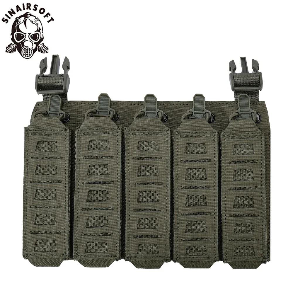SINAIRSOFT Taktische MP5 MP7 Magazintasche mit Klettverschluss und elastischen Haltegurten für Westen- und Brustgurtzubehör.