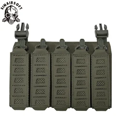 SINAIRSOFT Tactical MP5 MP7 Magazine Pouch With Hook&Loop and Elastic Retention Straps For Vest Chest Rig Accessories