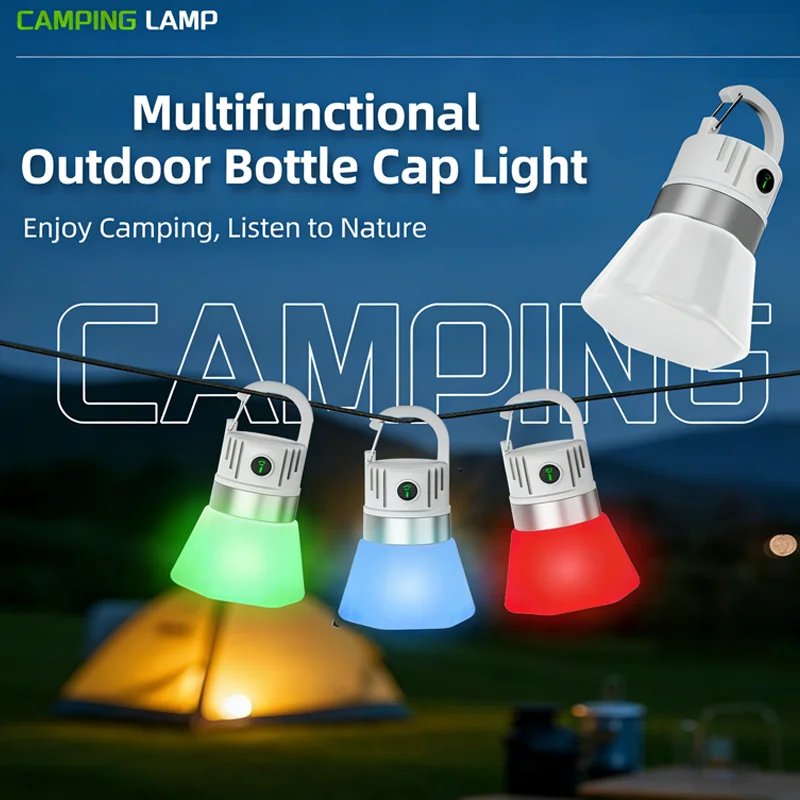 

Handheld Flashlights Portable Outdoor Rechargeable Camping Light With Hook High Brightness IPX4 Emergency Torch Night Lighting