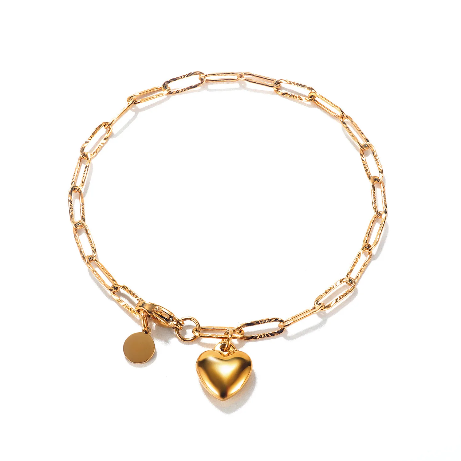 

Unique design jewelry, heart-shaped pendant, stainless steel bracelet, a gift for your girlfriend.