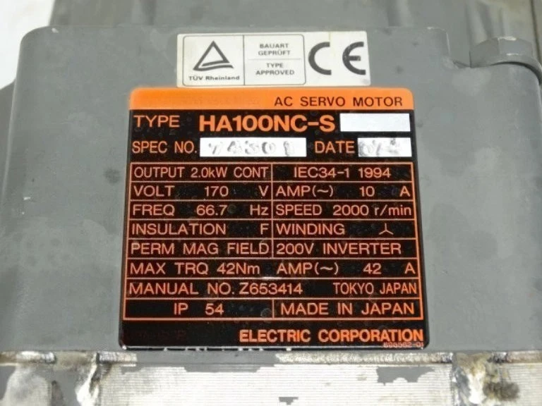 For Mitsubushi HA100NC-S AC Servo Motor HA100NCS Used