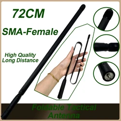 Walkie Talkie Foldable CS Tactical Antenna SMA-Female 72CM Long Range For Baofeng UV5R UV-82 10R 888S UV16 Pro UV25 5RH K5 PLUS