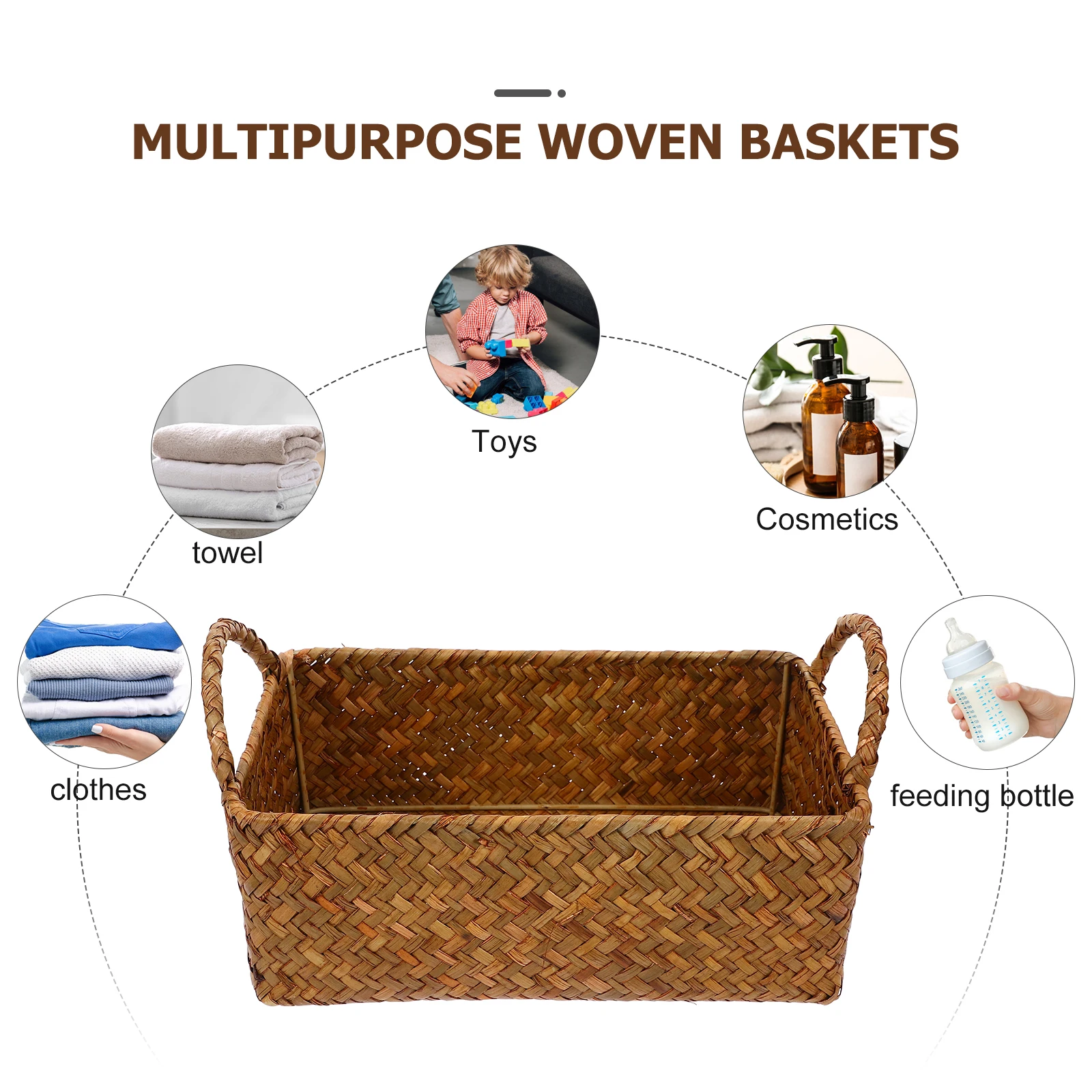 

Japanese Style Snack Basket Rattan Storage Organizer Woven Fruit Bread Container Kitchen Holder Home Storage Baskets
