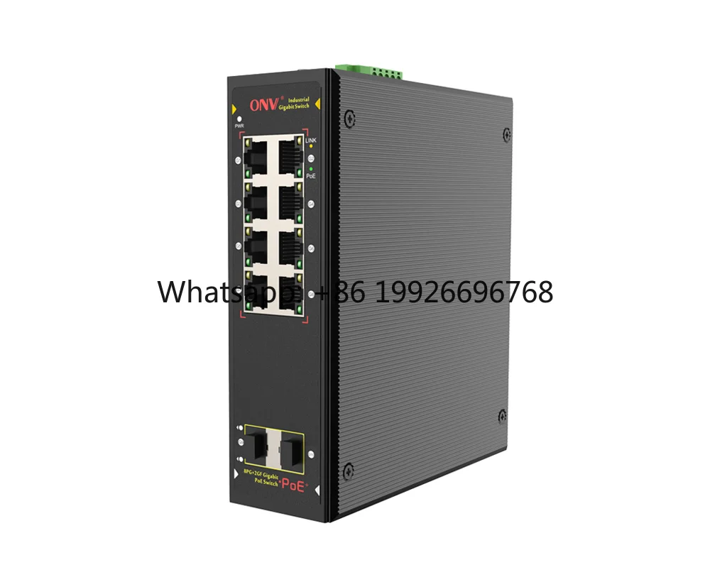 1 Switch Replaces 9 Boxes 8-Port Industrial PoE+ with 2 SFP 8x30W 120W/240W 20Gbps QoS Clean up Your Cabinet