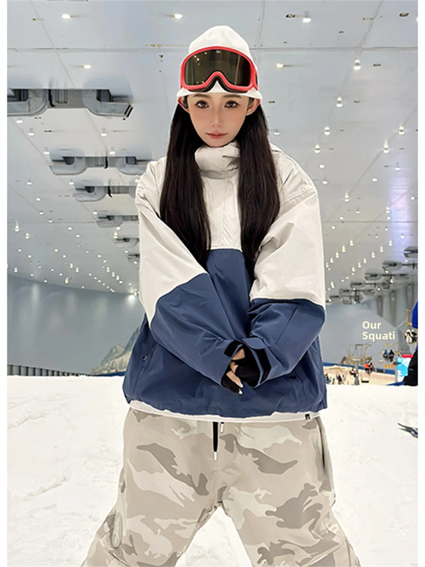 

Thiened Snow Suit Hoodie Men's Women's Profional Anti-freeze Warm Waterproof Snow Pants Set Snowproof Jaet for Skiing