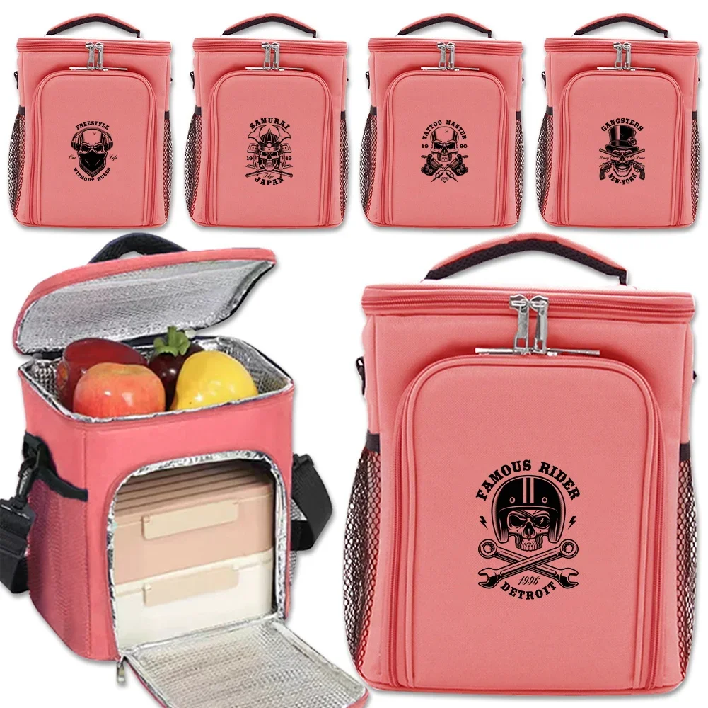 Large-capacity Picnic Bag Family Outdoor Activities Fashion Skull Pattern Printing Series Storage Food Refrigeration Bag
