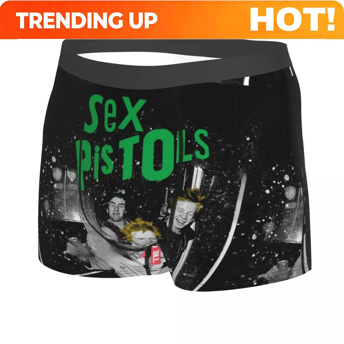 Custom Heavy Metal Sex Guns Underwear Men Breathable Rock Roll Band Boxer Briefs Shorts Panties Soft Sexy Underpants