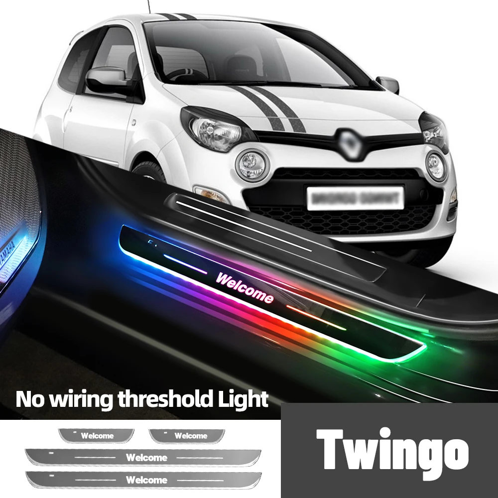 

For Renault Twingo 2 3 2007-2023 2014 2015 2019 Car Door Sill Light Customized Logo LED Welcome Threshold Pedal Lamp Accessories