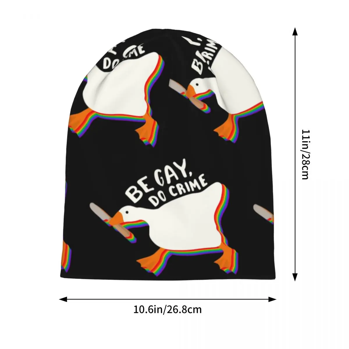 Be Gay Do Crime Goose Skullies Beanies Hats Warm Autumn Winter Outdoor Cap Knitted Bonnet Caps for Unisex Adult
