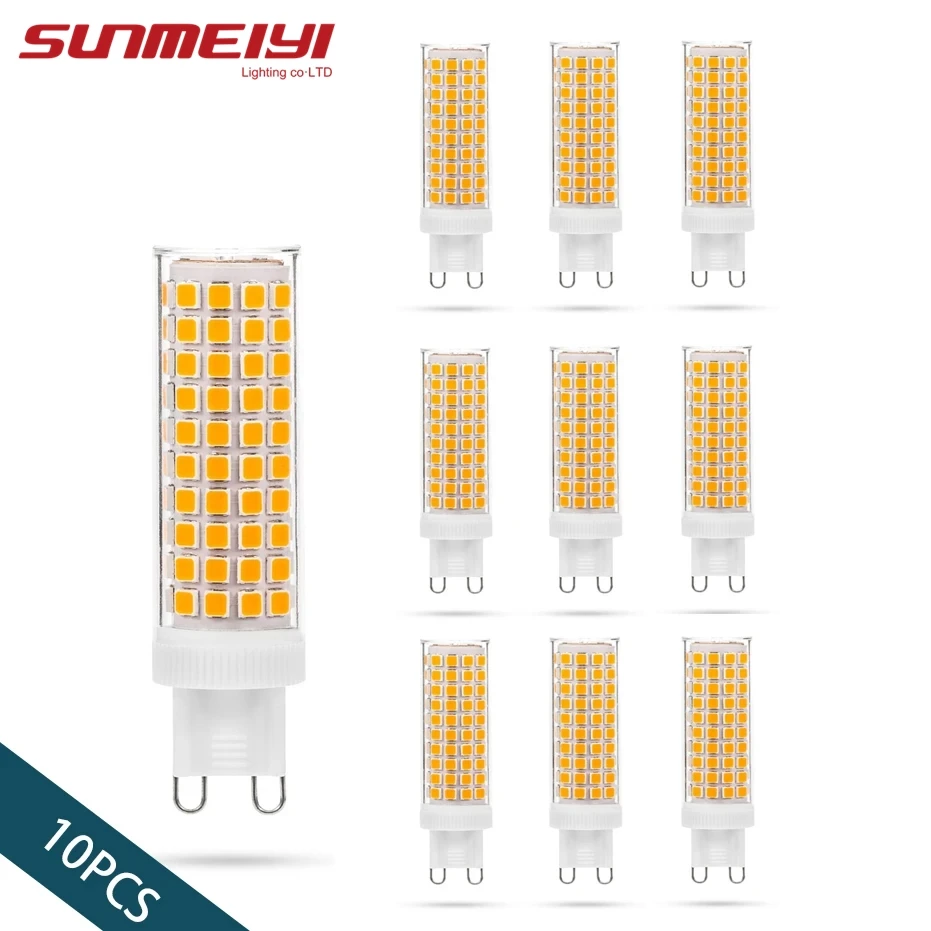 10pcs G9 LED Lamp AC100V-265V 10W No Flicker 76LEDS SMD2835 Ceramics Chandeliers Light Lighting For Living Room Led Bulb