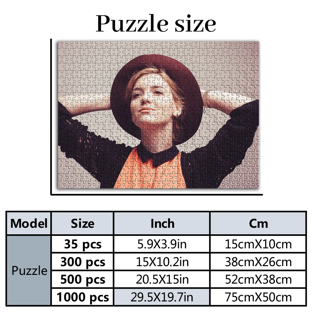 35/300/500pcs girl Customized Picture Custom DIY Personalised Photo Portrait Puzzles Customizable Photo For Children Toy Comm