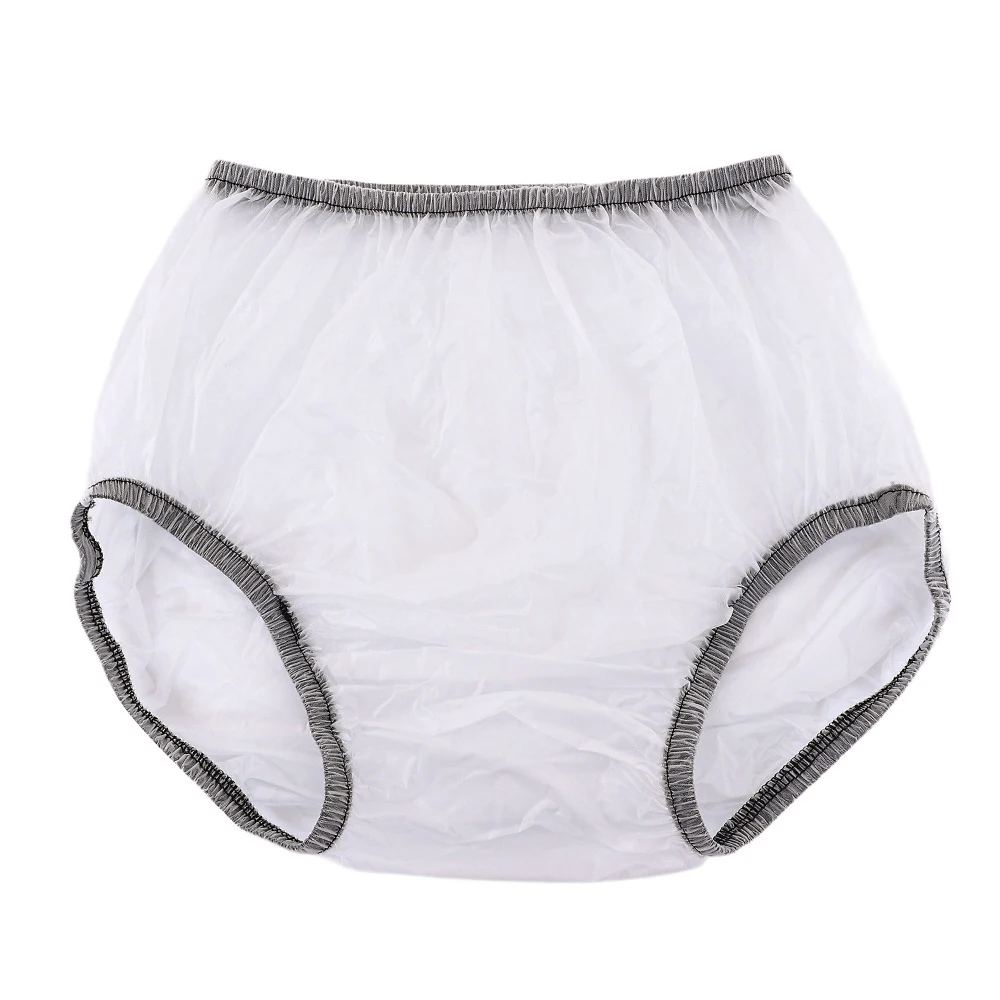 1pc PVC Adult Diaper Cover Elastic Waist Plastic Shorts for Elderly Men And Women Transparent Waterproof Diaper Pants