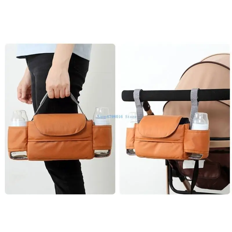 

Baby Stroller Stroller Caddy Pram Bag Buggys Organiser with Insulated Cup Holders Large Storage Space Bag