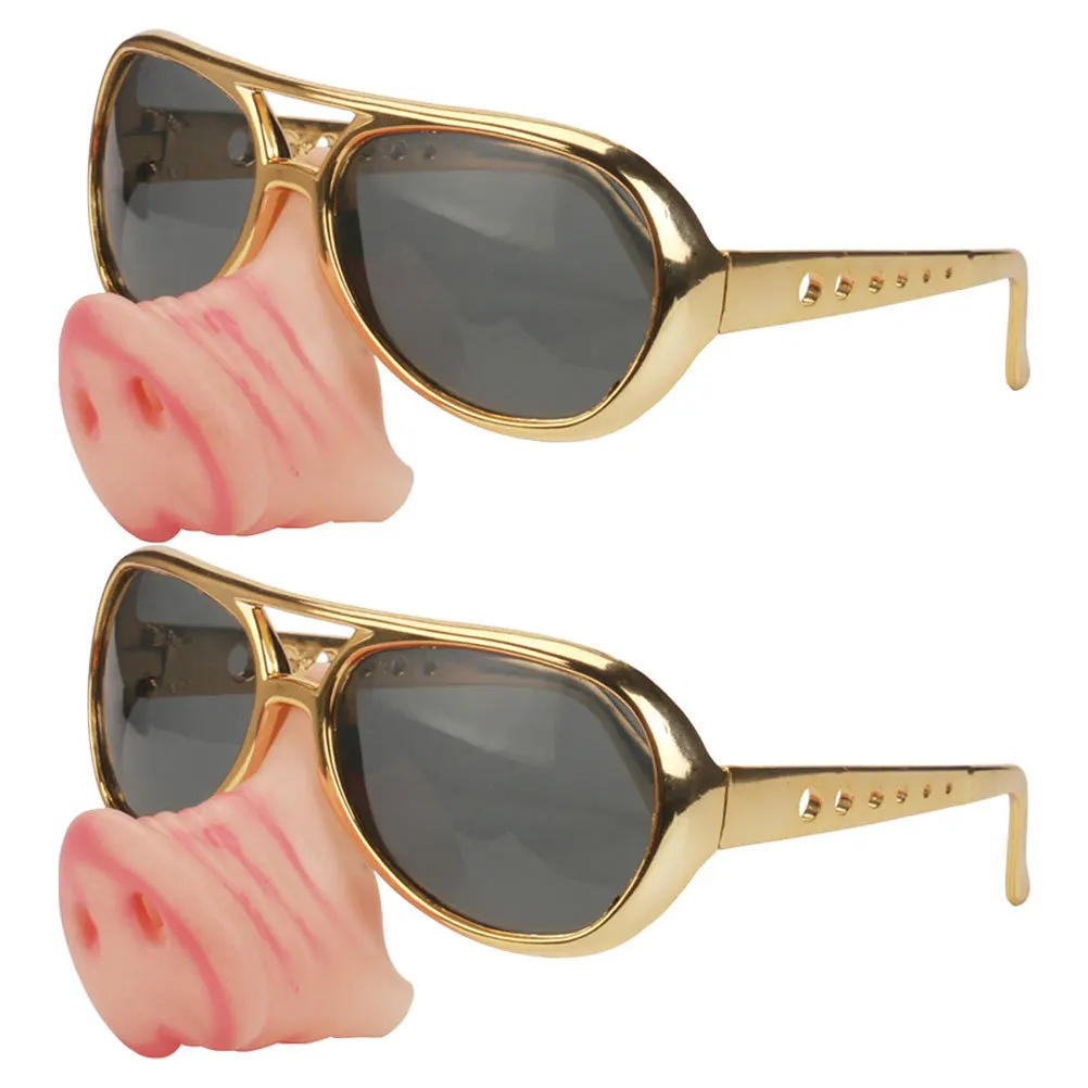 

2Pcs Funny Pig Nose Glasses Party Photo Props Lightweight Creative Cosplay Party Supplies Funny Glasses