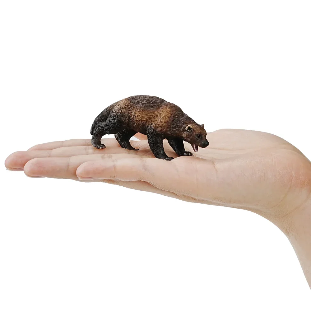 Toymany Simulation Wolverine Wildlife Animal Model Toy Mini Figures Dolls Action Figurines Toys Children Gift Cake Decoration