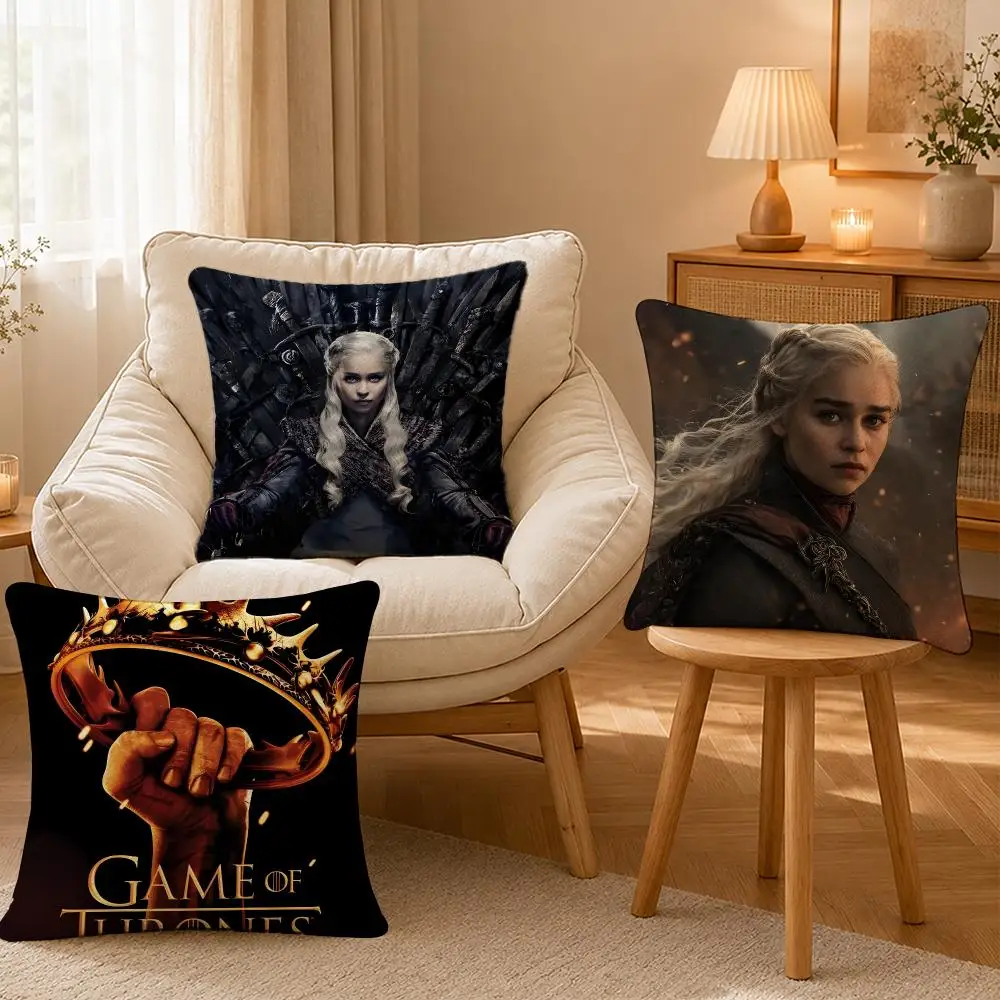 Series Game Of Thrones Fantasy Cushion Cover Personalized Short Plush Cushion Cover Sofa Pillowcase Bedroom Home Decor Gift