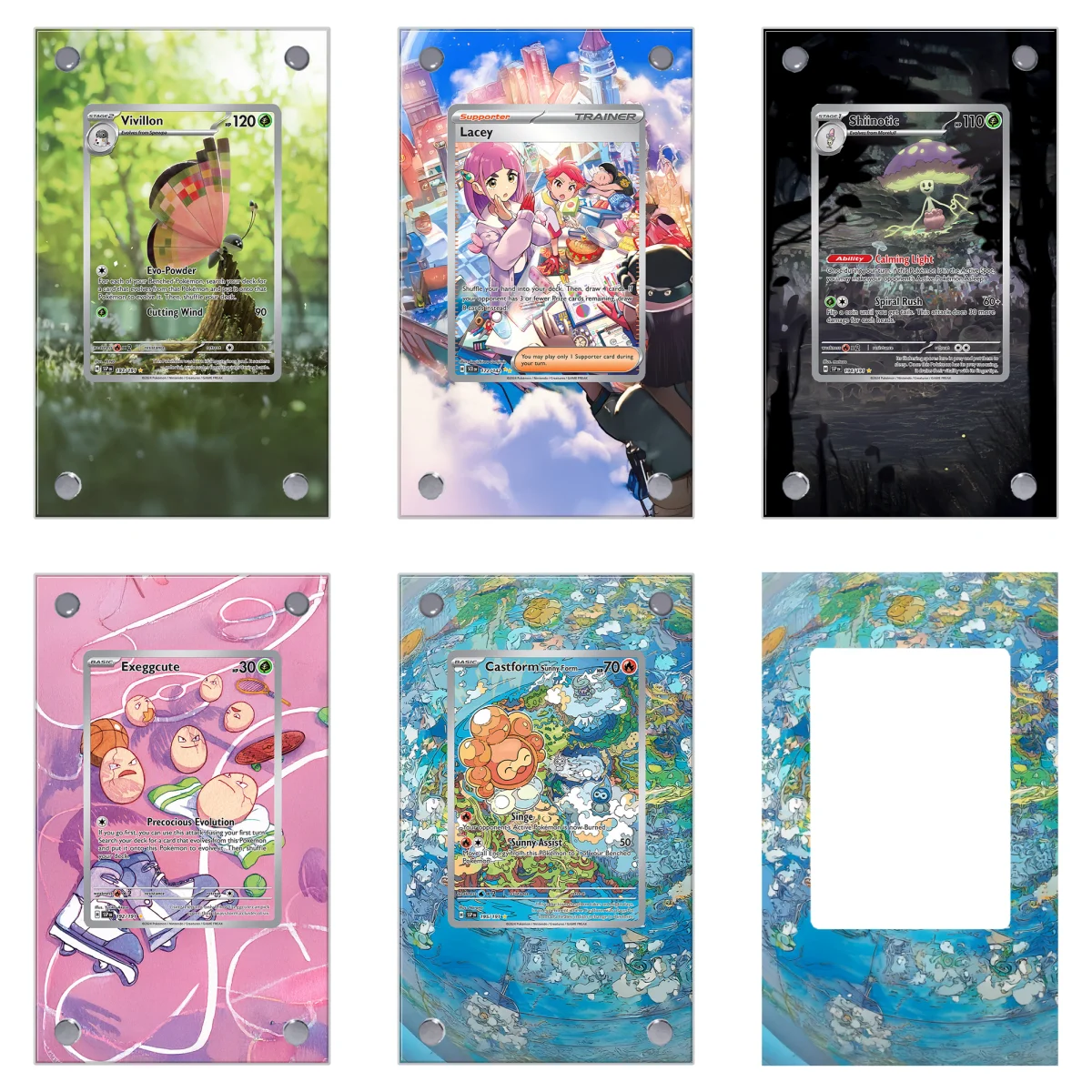 

Pokemon Lacey Vivillon Castform Extended Art Display Case Collection Card Extended Painting Psa Anime Display Rack Excluding