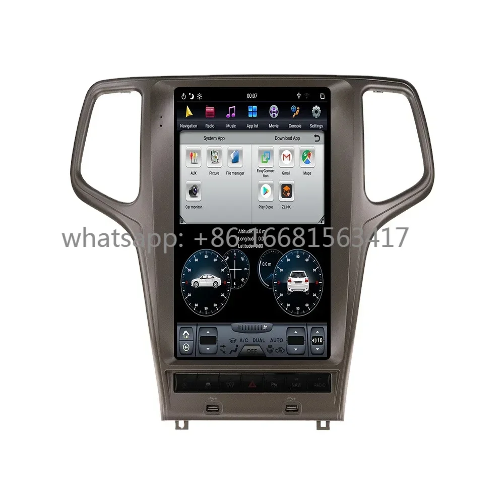 

For Jeep Grand Cherokee Android Radio Tape Recorder 2010-2019 Car Multimedia Player Stereo PX6 Head Unit Tesla GPS Navi