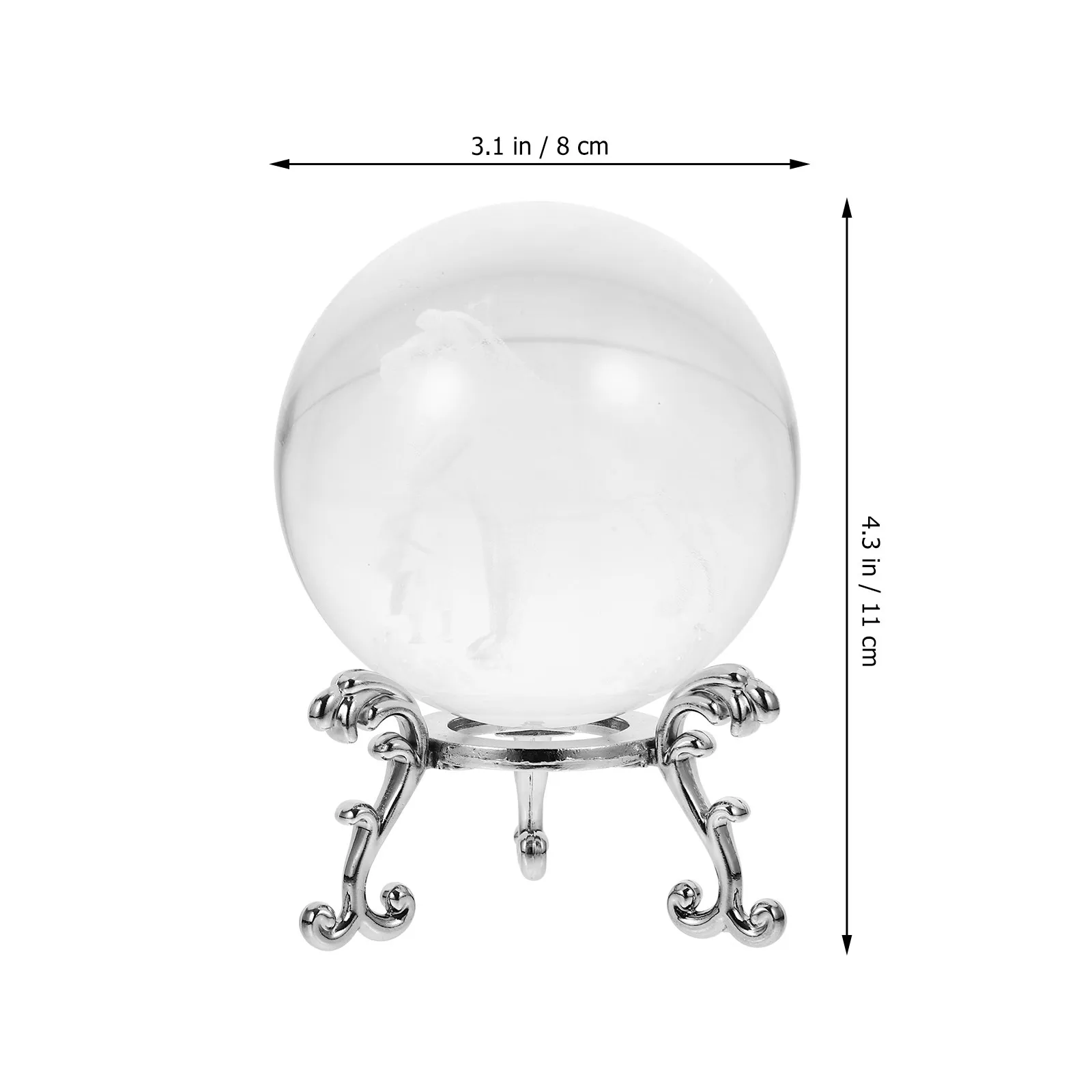 1Set Crystal Ball Ornament with Stand Clear Transparent Crystal Sphere Intricately Carved Constellation Pattern Home Office