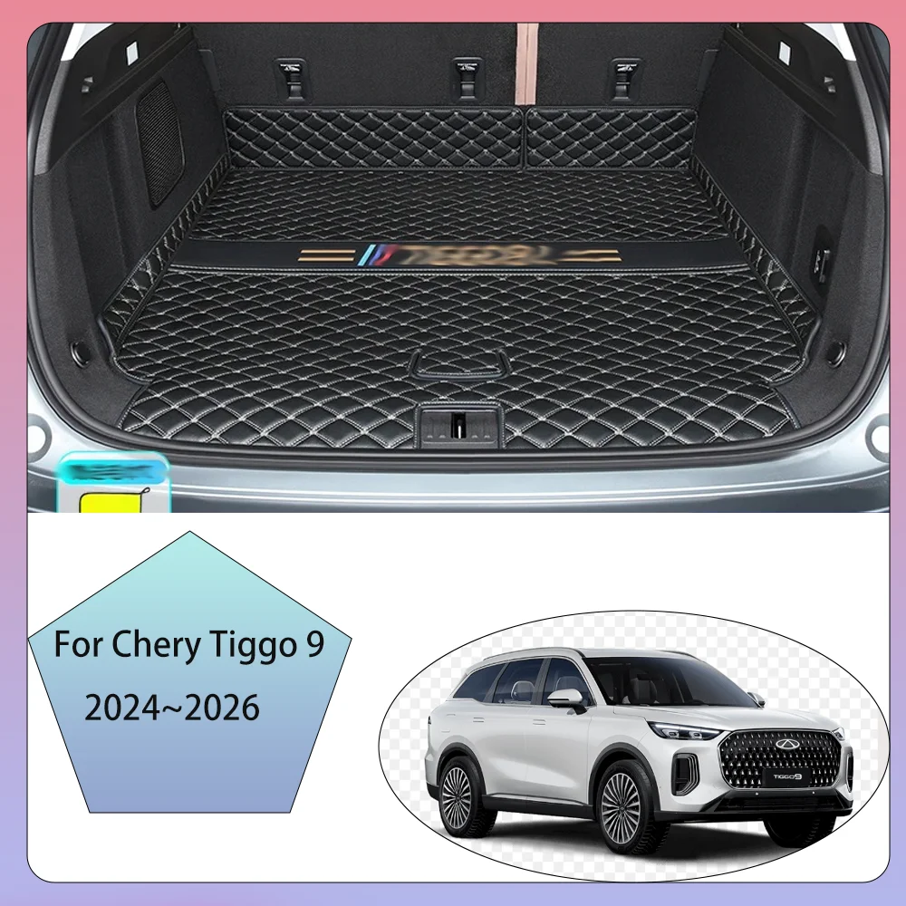 

For Chery Tiggo 9 2024~2026 2025 Car leather Water Proof Boot Covers Scratch Prevention Trunk Mat Pad Tray Protector Accessories