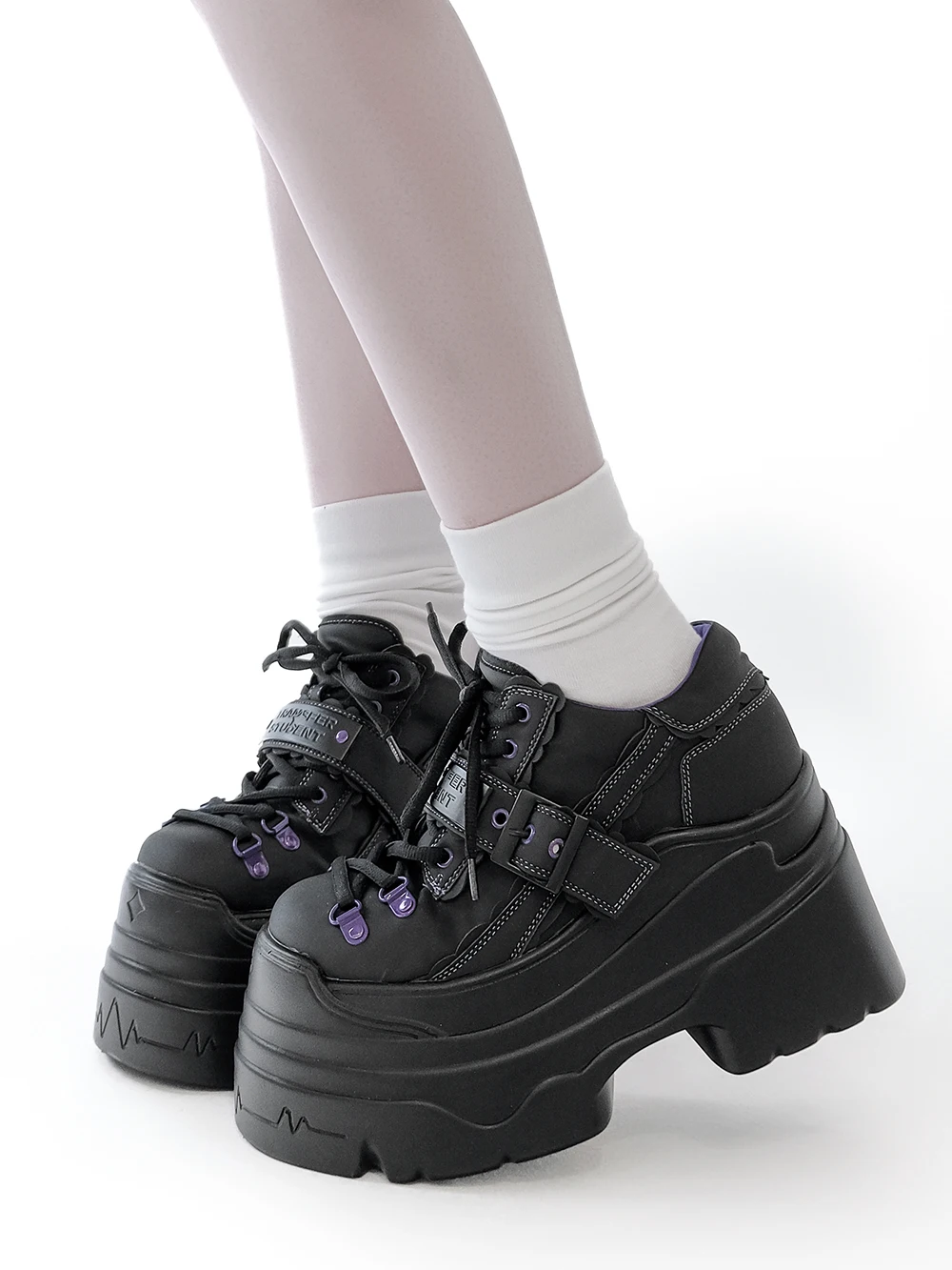 Guilty Cage Original Lolita Girls' Sponge Cake Shoes Y2k Punk Thick Soled Shoes Deep Mouth Single Shoes