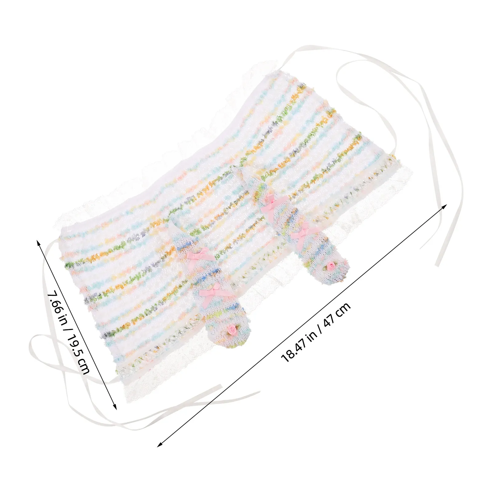 Cute Bunny Ear Cap for Women Colorful Dots Lace Trim Adjustable Tie Headpiece Whimsical Dress Up Birthday Photo Booth Party Prop