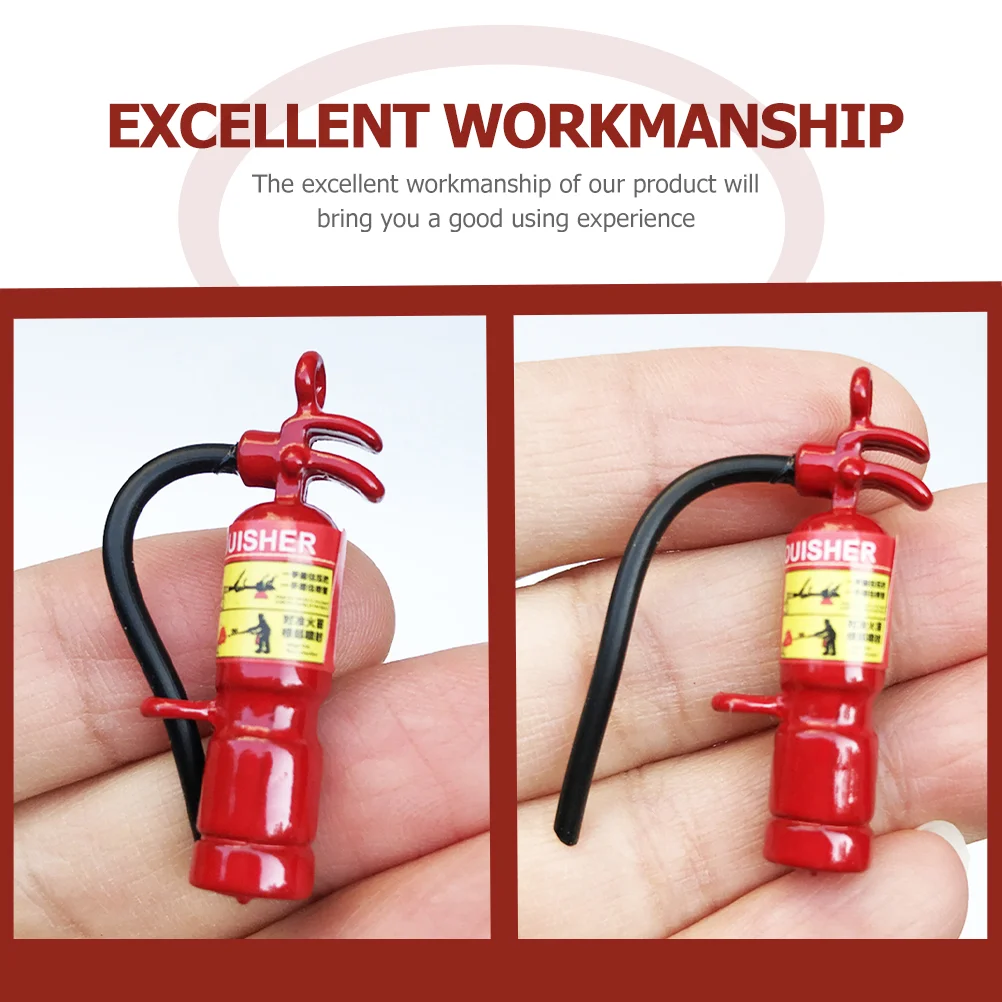 3 Pcs Mini Fire Extinguisher Small House Home Decor DIY Tools Bulk Toy Metal Models Photography Props Iron Pendant Child